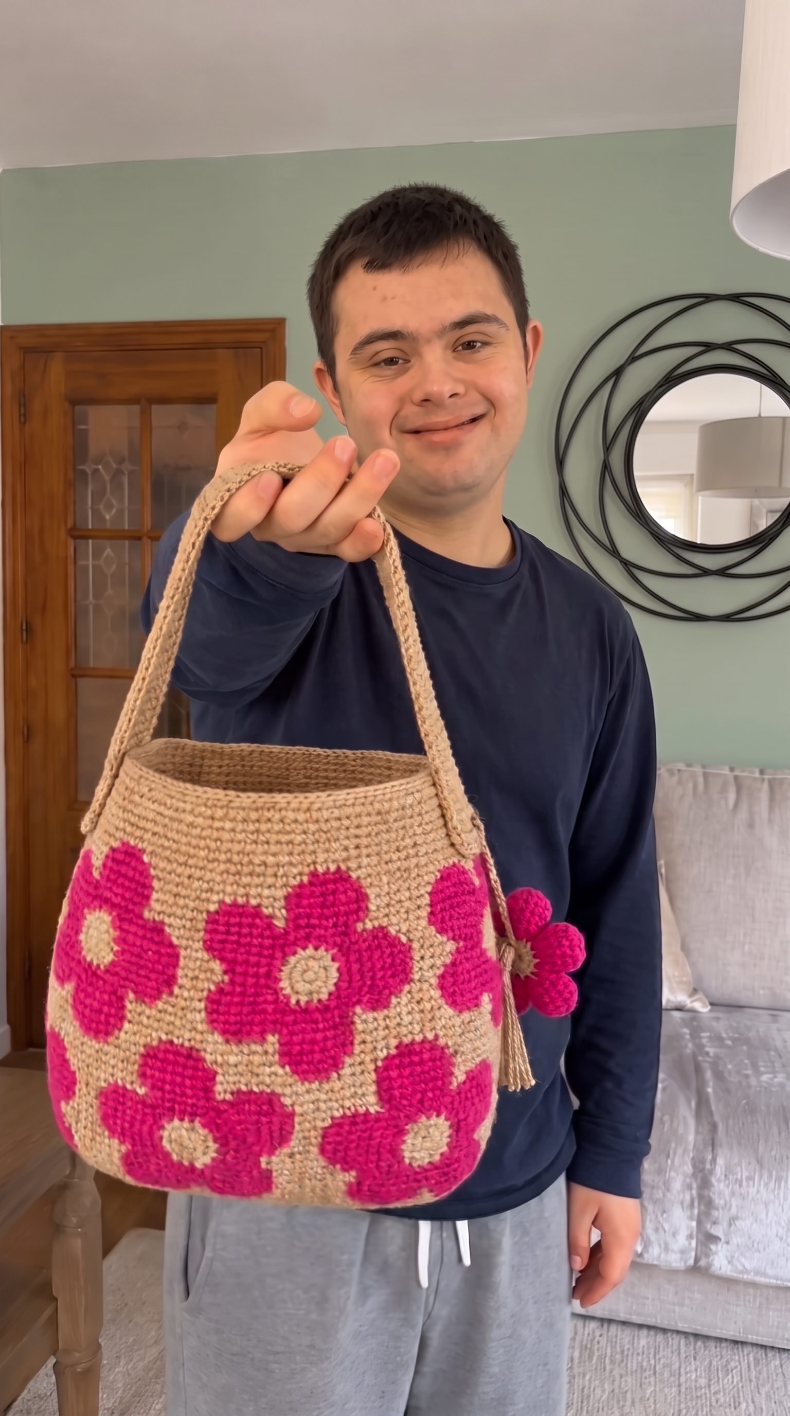 Bolso de ganchillo en el día a día